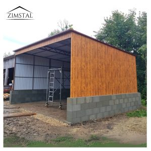 Carport, Reihengarage, Untypische Blechgaragen, Holzoptik