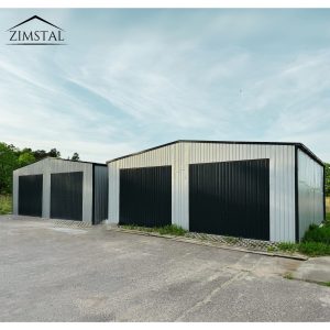 Blechhalle, Reichengarage, zwei Schwingtor, Satteldach, Akryl, Untypisch
