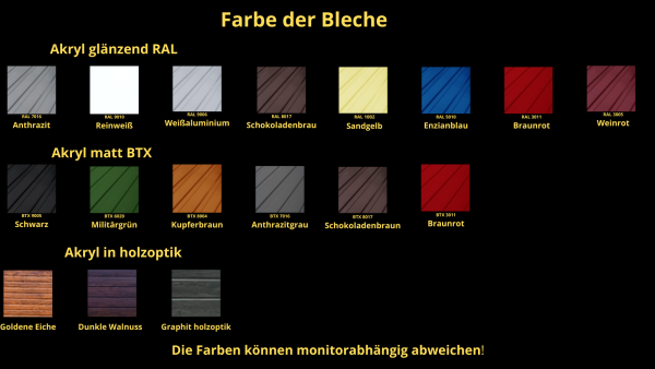 Blechgarage 3,50 m  x 5,50 m in der Farbe Anthrazit (BTX 7016) mit Schwingtor,  Pultdach mit Neigung nach hinten – Bild 6