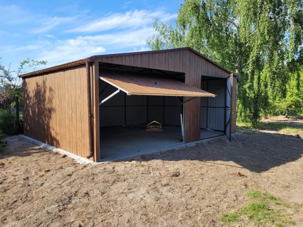 Satteldach, holzoptik, Schwingtor, Türe, Abstellraum, Blechgarage
