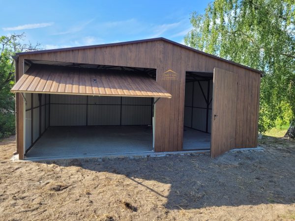Satteldach, holzoptik, Schwingtor, Türe, Abstellraum, Blechgarage