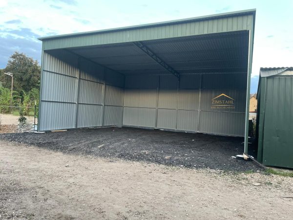 Carport, Militärgrün, Vertikalblech, Überdachung