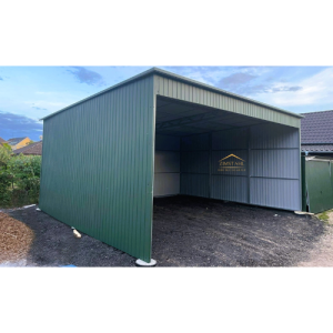 Carport, Militärgrün, Vertikalblech, Überdachung