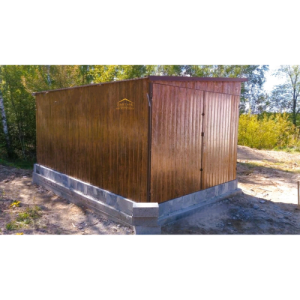 Pultdach nach links, Doppelflügeltor, holzoptik, kippfenster